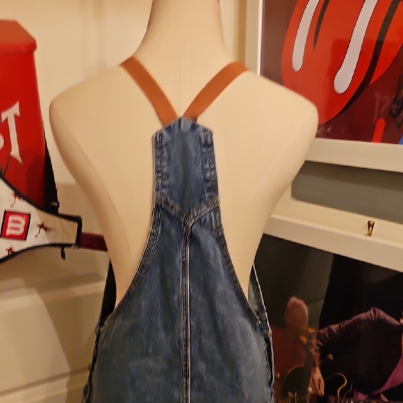 Women's Denim Overall Dress - Picture 5 of 7